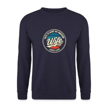 Femme Ressemble Tellement Une Meilleure Femme Disant Cadeau - Sweat-shirt Unisexe - marine - Devant - Alina (178cm) & Michal (187cm)