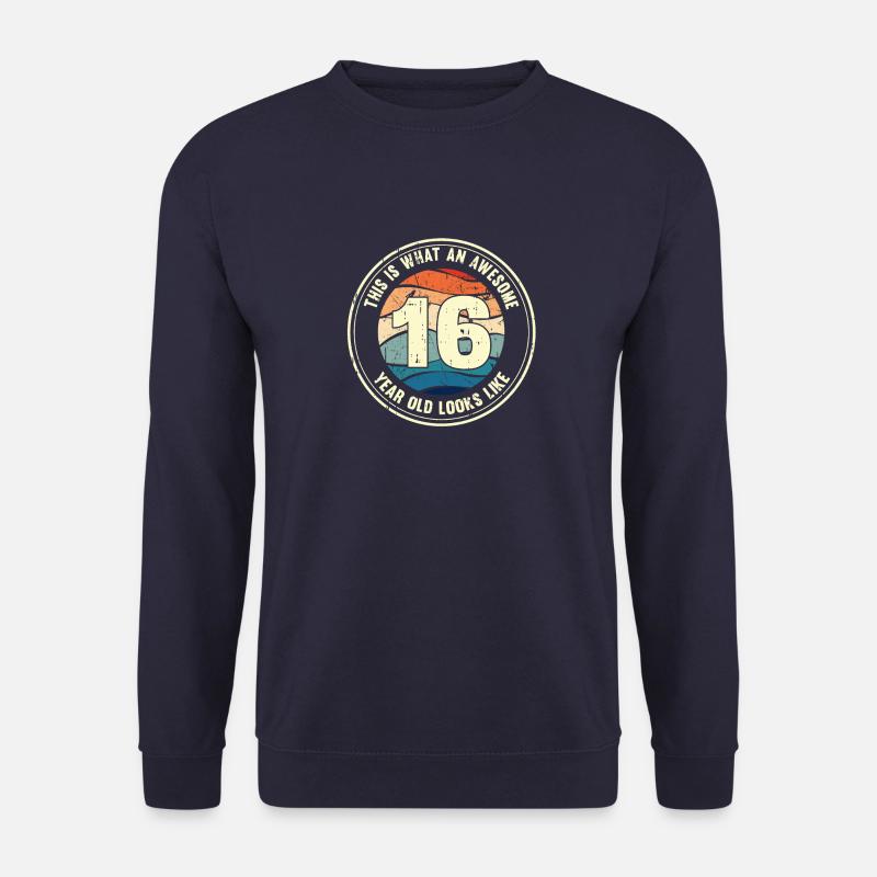 16. Geburtstag so sieht man mit 16 Retro Geschenk - Unisex Pullover - Navy