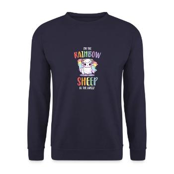 Rainbow Sheep LGBT Lesbisch Schwule Community Stolz - Unisex Pullover - Navy - Vorne - Alina (178cm) & Michal (187cm)