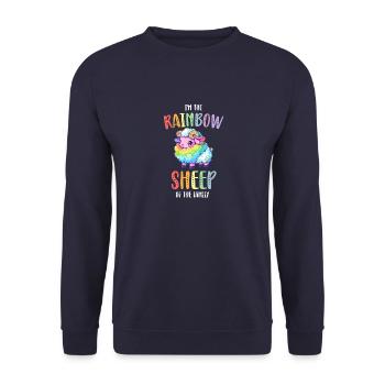 Regenbogenschafe Lesbisch Schwule Gemeinschaft Transgender - Unisex Pullover - Navy - Vorne - Alina (178cm) & Michal (187cm)