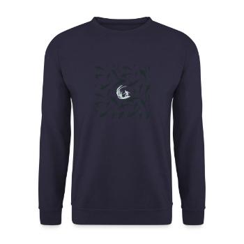 Surfen mit Haien Surfing with Sharks - Unisex Sweatshirt - navy - Front - Alina (178cm) & Michal (187cm)