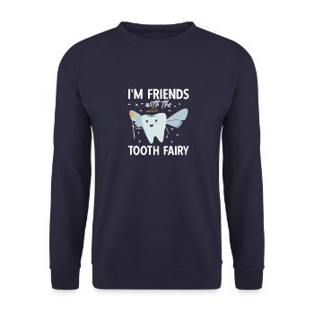 Zahnarzt Zahnmedizin Vintage Zahnheilkunde Spruch - Unisex Pullover - Navy - Vorne - Alina (178cm) & Michal (187cm)