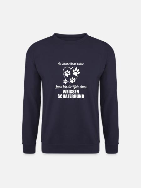 Hand & Pfote - Spruch - Weißer Schäferhund - Unisex Pullover - Navy