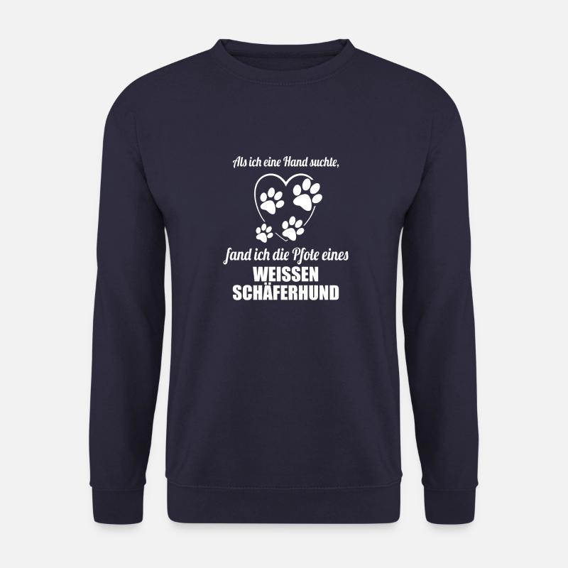 Hand & Pfote - Spruch - Weißer Schäferhund - Unisex Pullover - Navy