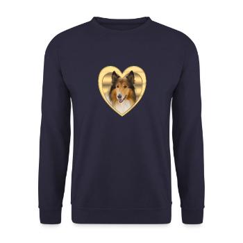 Collie - Amoureux des chiens - Cœur de chien - Sweat-shirt Unisexe - marine - Devant - Alina (178cm) & Michal (187cm)