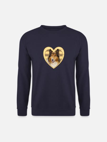 Collie - Hundeliebhaber - Hunde Herz - Unisex Pullover - Navy