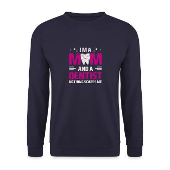 Zahnarzt Zahnmedizin Vintage Zahnheilkunde Spruch - Unisex Pullover - Navy - Vorne - Alina (178cm) & Michal (187cm)