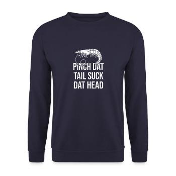 Flusskrebs Crawfish Hummer Vintage Seafood Sprüche - Unisex Pullover - Navy - Vorne - Alina (178cm) & Michal (187cm)
