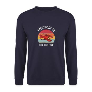 Flusskrebs Crawfish Hummer Vintage Seafood Sprüche - Unisex Pullover - Navy - Vorne - Alina (178cm) & Michal (187cm)
