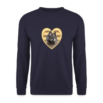Eurasier - Dog Lovers - Dogs Heart - Unisex Sweatshirt - navy - Front - Alina (178cm) & Michal (187cm)