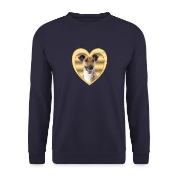 Fox Terrier - Amoureux des chiens - Cœur de chien - Sweat-shirt Unisexe - marine - Devant - Alina (178cm) & Michal (187cm)