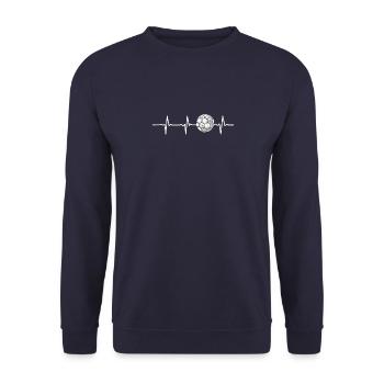 Heartbeat Football Pulse Footballer - Unisex Sweatshirt - navy - Front - Alina (178cm) & Michal (187cm)