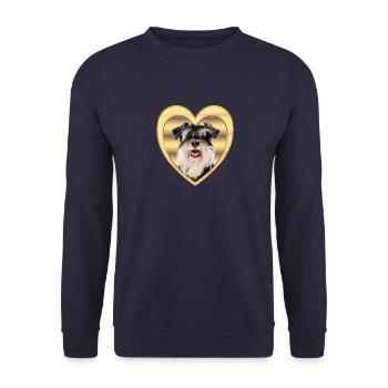 Miniature Schnauzer - Dog Lovers - Dogs Heart - Unisex Sweatshirt - navy - Front - Alina (178cm) & Michal (187cm)