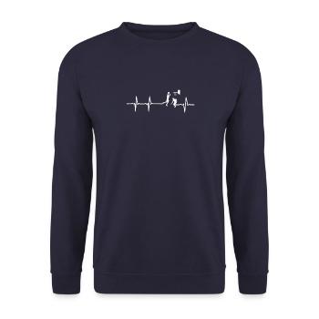 Basketball Heartbeat Pulse Cadeau de joueur de basket-ball - Sweat-shirt Unisexe - marine - Devant - Alina (178cm) & Michal (187cm)
