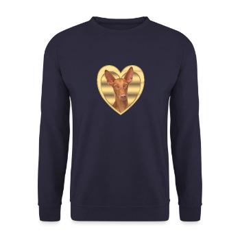 Pharaoh Dog - Dog Lovers - Dogs Heart - Unisex Sweatshirt - navy - Front - Alina (178cm) & Michal (187cm)