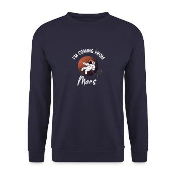 Mars Planet Weltraum Vintage Space Science Sprüche - Unisex Pullover - Navy - Vorne - Alina (178cm) & Michal (187cm)