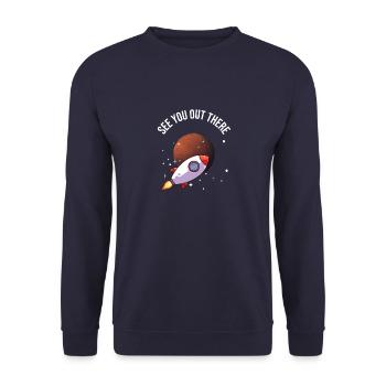 Mars Planet Weltraum Vintage Space Science Sprüche - Unisex Pullover - Navy - Vorne - Alina (178cm) & Michal (187cm)