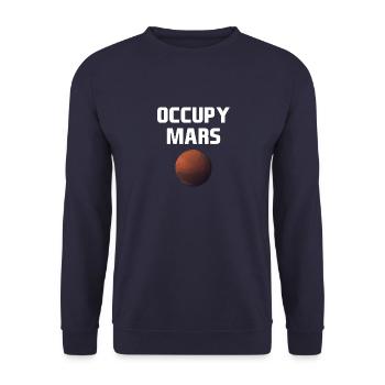Mars Planet Weltraum Vintage Space Science Sprüche - Unisex Pullover - Navy - Vorne - Alina (178cm) & Michal (187cm)