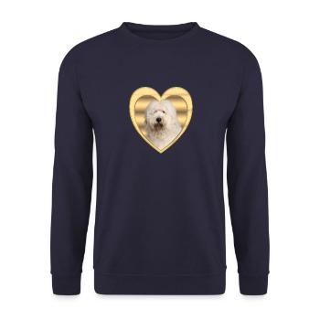 Bobtail - Dog Lover - Dog Heart - Unisex Sweatshirt - navy - Front - Alina (178cm) & Michal (187cm)
