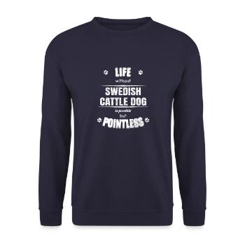 La vie possible mais inutile - Chien de bétail suédois - Sweat-shirt Unisexe - marine - Devant - Alina (178cm) & Michal (187cm)