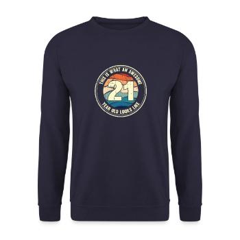 21ème anniversaire pour que vous voyiez avec 21 cadeaux rétro - Sweat-shirt Unisexe - marine - Devant - Alina (178cm) & Michal (187cm)