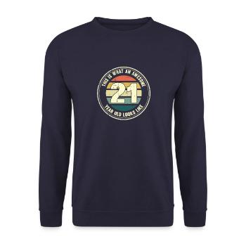 21ème anniversaire pour que vous voyiez avec 21 cadeaux rétro - Sweat-shirt Unisexe - marine - Devant - Alina (178cm) & Michal (187cm)