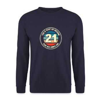 21ème anniversaire pour que vous voyiez avec 21 cadeaux rétro - Sweat-shirt Unisexe - marine - Devant - Alina (178cm) & Michal (187cm)