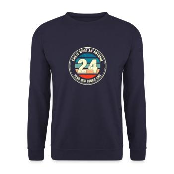 24e anniversaire pour que vous voyiez avec 24 cadeaux rétro - Sweat-shirt Unisexe - marine - Devant - Alina (178cm) & Michal (187cm)