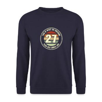 27ème anniversaire pour que vous voyiez avec 27 cadeaux rétro - Sweat-shirt Unisexe - marine - Devant - Alina (178cm) & Michal (187cm)