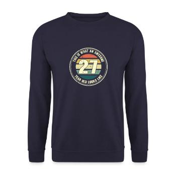 27ème anniversaire pour que vous voyiez avec 27 cadeaux rétro - Sweat-shirt Unisexe - marine - Devant - Alina (178cm) & Michal (187cm)