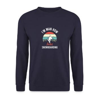 Snowboarding Snowboarder Vintage Wintersport - Unisex Pullover - Navy - Vorne - Alina (178cm) & Michal (187cm)