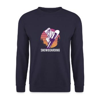 Snowboarding Snowboarder Vintage Wintersport - Unisex Pullover - Navy - Vorne - Alina (178cm) & Michal (187cm)