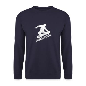 Snowboarding Snowboarder Vintage Wintersport - Unisex Pullover - Navy - Vorne - Alina (178cm) & Michal (187cm)