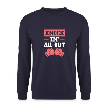 knock out boxes - Unisex Sweatshirt - navy - Front - Alina (178cm) & Michal (187cm)