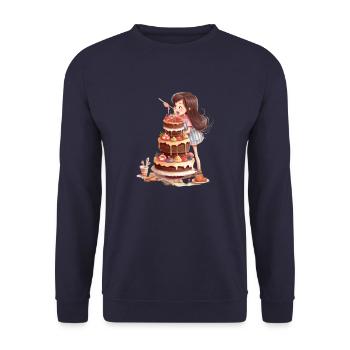 Sweet Celebration The Cake Loving Girl - Unisex Sweatshirt - navy - Front - Alina (178cm) & Michal (187cm)