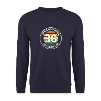 36e anniversaire pour que vous voyiez avec 36 cadeaux rétro - Sweat-shirt Unisexe - marine - Devant - Alina (178cm) & Michal (187cm)