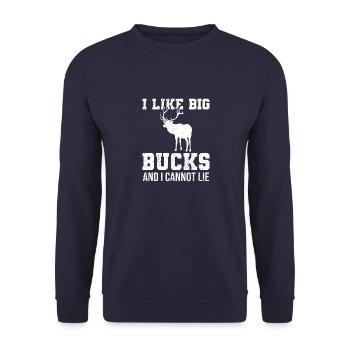 Deer Hunting Hirschjagd Vintage Sprüche - Unisex Pullover - Navy - Vorne - Alina (178cm) & Michal (187cm)