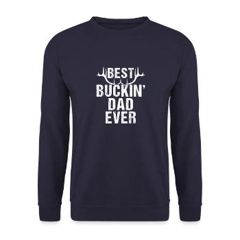 Deer Hunting Hirschjagd Vintage Sprüche - Unisex Pullover - Navy - Vorne - Alina (178cm) & Michal (187cm)