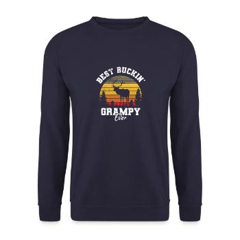 Deer Hunting Hirschjagd Vintage Sprüche - Unisex Pullover - Navy - Vorne - Alina (178cm) & Michal (187cm)