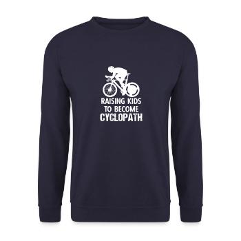 Cyclopath Cycologist Cyclist Vintage Fahrrad Rad - Unisex Pullover - Navy - Vorne - Alina (178cm) & Michal (187cm)