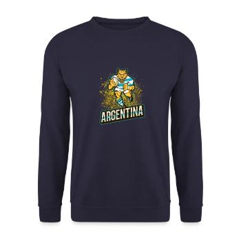 Rugby Argentina Logo Tier Mächtiger Geschenk Fan - Unisex Pullover - Navy - Vorne - Alina (178cm) & Michal (187cm)