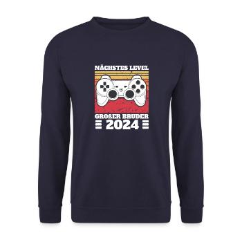 Nächste Level Großer Bruder 2024 - Unisex Pullover - Navy - Vorne - Alina (178cm) & Michal (187cm)