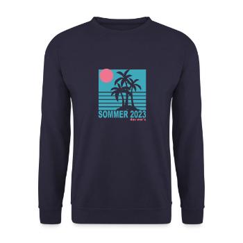 Sommer 2023 das war´s - Unisex Pullover - Navy - Vorne - Alina (178cm) & Michal (187cm)