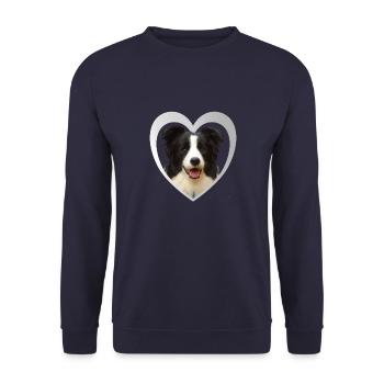 Dog Lovers - Dogs Heart - Border Collie - Unisex Sweatshirt - navy - Front - Alina (178cm) & Michal (187cm)