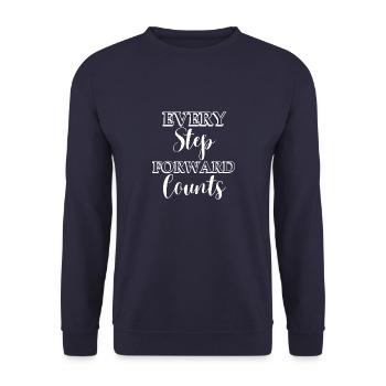 Every step forward counts - Unisex Sweatshirt - navy - Front - Alina (178cm) & Michal (187cm)