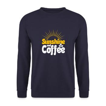 Sunshine and Coffee - Unisex Sweatshirt - navy - Front - Alina (178cm) & Michal (187cm)