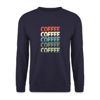 Coffee Coffee Coffee - Unisex Pullover - Navy - Vorne - Alina (178cm) & Michal (187cm)
