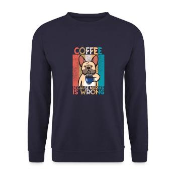 Dicton de café bouledogue français - Sweat-shirt Unisexe - marine - Devant - Alina (178cm) & Michal (187cm)