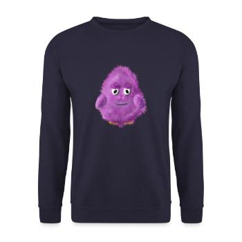 Cute little pink cuddly monster - Unisex Sweatshirt - navy - Front - Alina (178cm) & Michal (187cm)