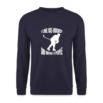 Joueur de hockey sur glace Fan de hockey sur glace Équipe de hockey sur glace - Sweat-shirt Unisexe - marine - Devant - Alina (178cm) & Michal (187cm)